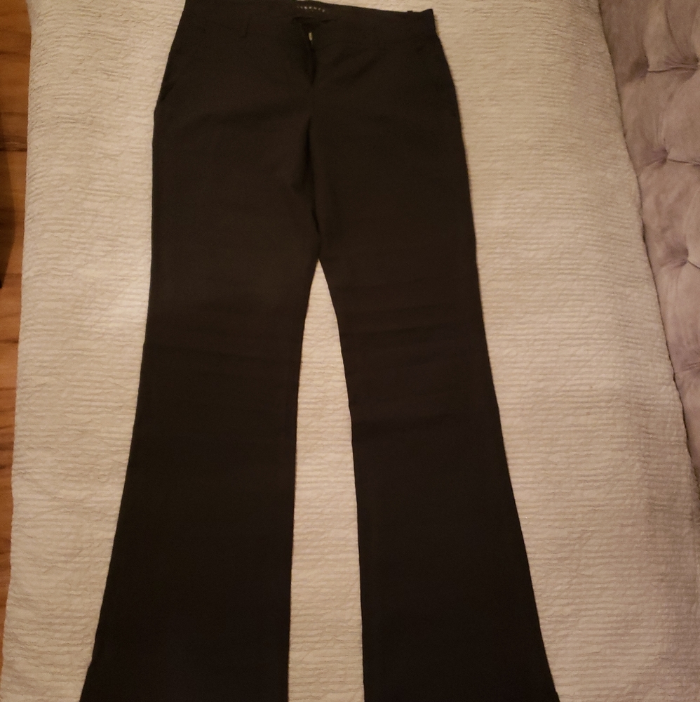 Theory black pants with rolled bottom, size 8
